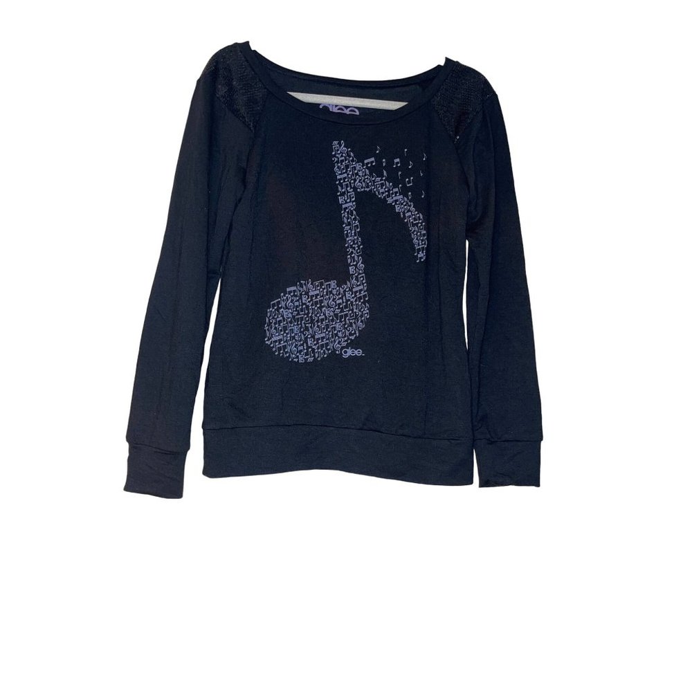 Glee/Women’s Music Note Sweater Color Black SZ L